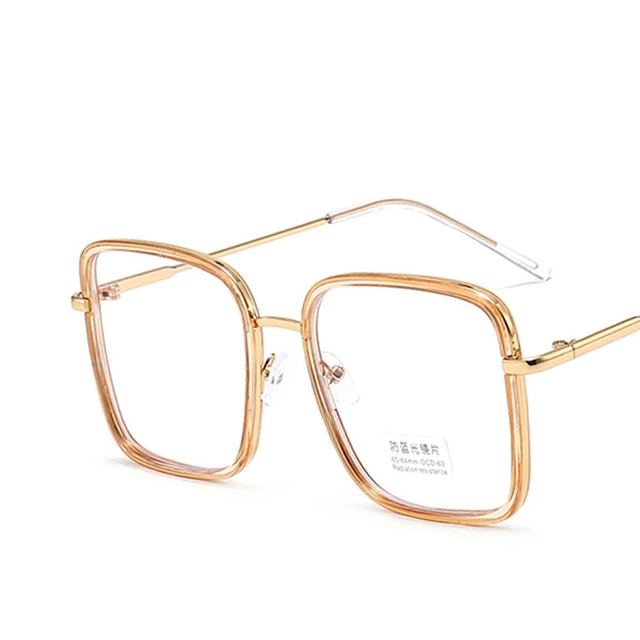 Anti Blue Light Womens Mens Eyewear Frame Square Optical Eye Glasses Frames Spectacles Classic Fashion Ladies Transparent Lens