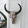 antique resin cow skull head sculpture crafts home decoration resin cow skull wall hanger