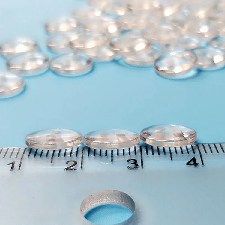 Apparel Supplies Sewing Accessories Wholesale 10MM Transparent Clear Plastic 2 Holes Plastic Buttons