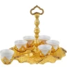 Arabic Coffee Tea Set 6 Cups Golden Color Set with Handle