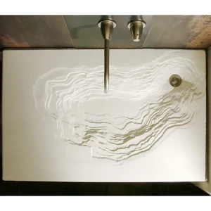 Art Design Wall-mount Stone Concrete Bathroom Sink Washbasin Freestanding Natural Stone White Wash Basin
