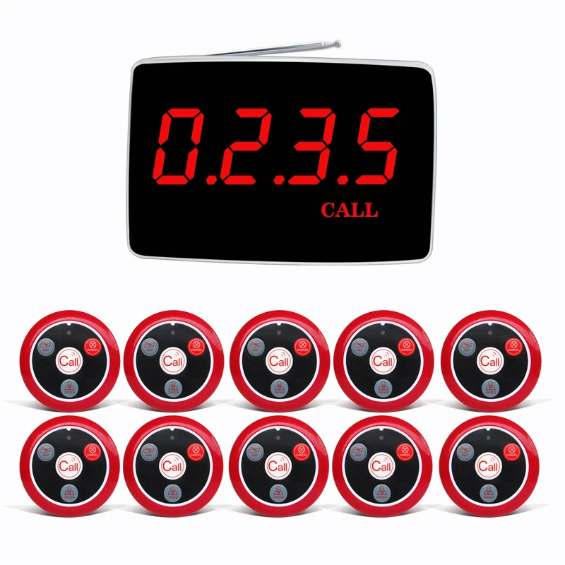 Artom restaurant calling system wireless with 10 waiter patient emergency call buttons customized logo office bell