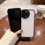 Atouchbo Metal Button Translucent Matte Back Magnetic Phone Case  For IPhone 14 11 12 13 Pro Max