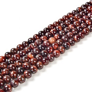 B Grade Round Loose Semi-Precious Gemstone Ball Bead 8mm Red Tiger Eye Stone Beads For Jewelry Making
