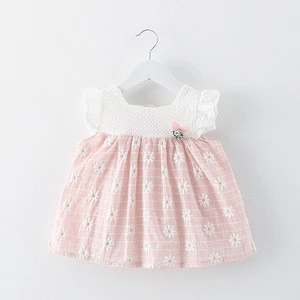 B20278A 2017 Least fashion baby dress pretty floral printed dress princess dress