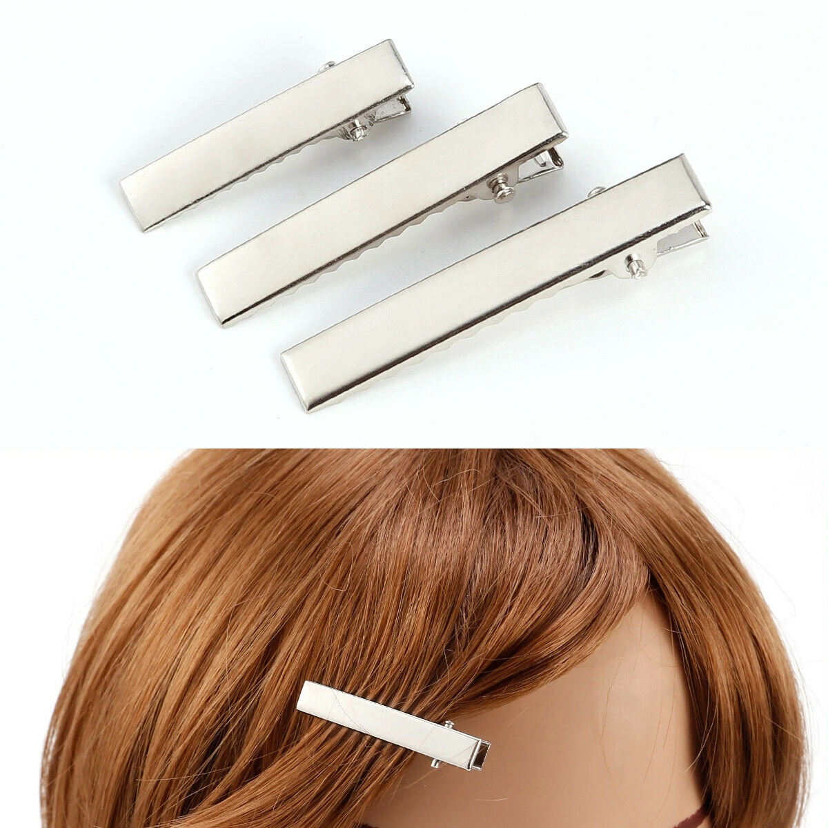 Bag of 100 Metal Spring Duckbill Alligator Rectangle Hair Clip For Decoration Pressing clip side clip hairpin Diy bow hair