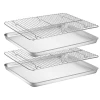 Baking Cake Pan with Cooling Rack Set Nonstick Baking Cookie Sheet Stainless Steel Cake Mould Baking Mold Pan Rack for Oven