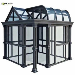 Balcony and Garden House Aluminum Wooden Sunroom outside aluminum sunroom with low-e glass