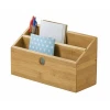 Bamboo desktop organizer letter storage box stationery storage holder