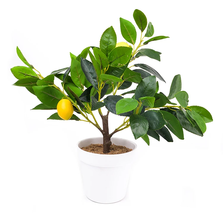 Bamboo Lemon Olives Clementine Artificial Decorative Plant Tree With Filled Plant Pots