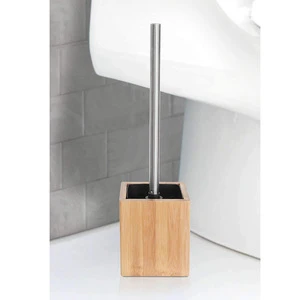 Bamboo toilet brush holder