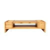Bamboo Wood Monitor Stand Computer Riser with Storage Organizer Office Desk Laptop Cellphone TV Printer Desktop Container