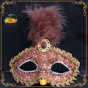 Beautiful design masquerade venice mask with feather