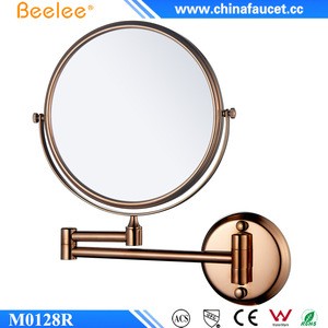 Beelee M0128R Wall Mounted Bathroom Rose Gold Shaving Mirror