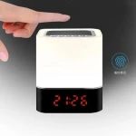 Best Gift Touch Music Control 5 in 1 Bedside Lamp BTSpeaker Night Lights with Digital Calendar Alarm Clock