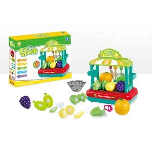 Best plastic children pretend toy slice fruit set kids toys play kitchen for funny play
