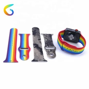 Best-sell Rainbow Silicone Sport Smart Watch Strap Watch Bands With Multicolor Printing