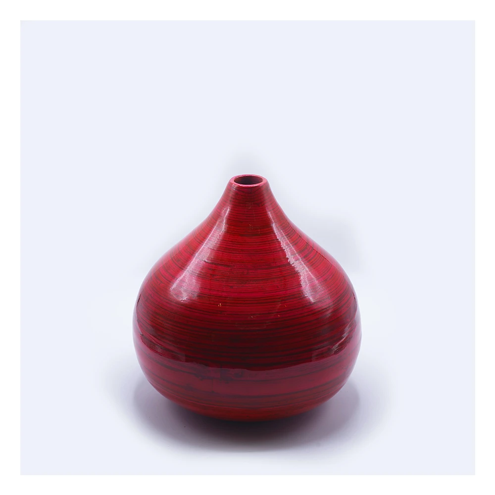 Best selling eco friendly new design spun bamboo vase from Vietnam
