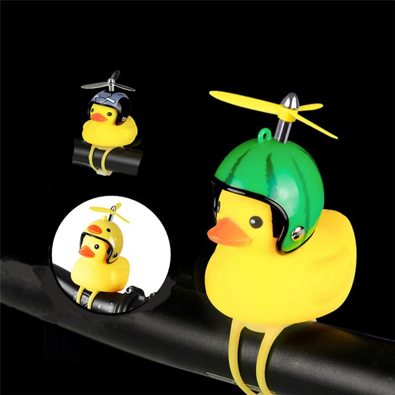 Bicycle Duck Bell with Light Broken Wind Small Yellow Duck MTB Road Bike Motor Helmet Riding Cycling Accessories