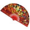 Big Clack Large 33Cm Custom Logo Printing Polyester Satin Bamboo Plastic Fan Rainbow Gay Pride Fan