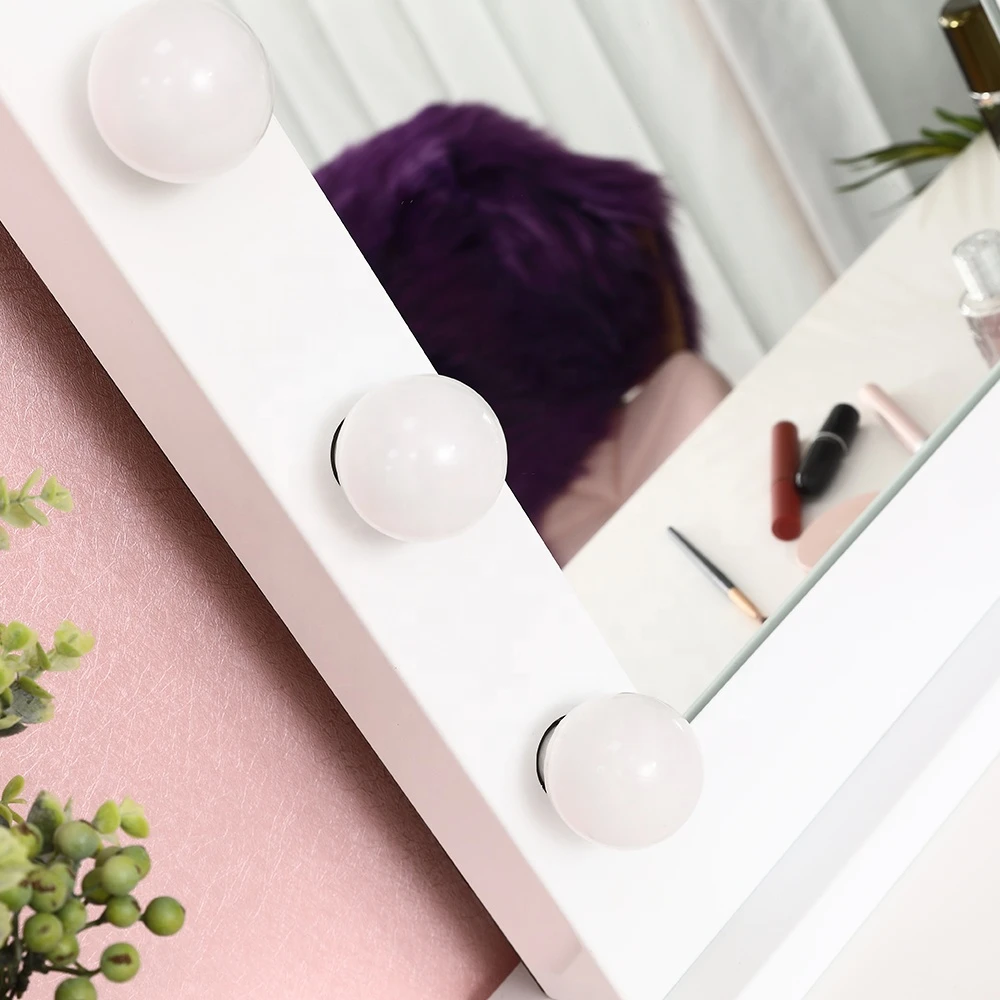 Big size hollywood style dresser makeup desktop vanity mirror with dimming led lights
