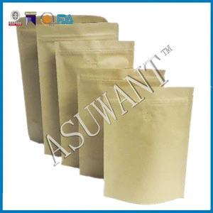 biodegradable cement Kraft paper zip lock bag,natural Kraft stand up resealable party paper bag Kraft for Chinese wolfberry