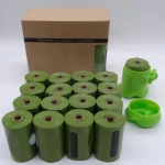 Biodegradable dog poop corn bags with dispenser pet dog waste bag plastic doggy bag