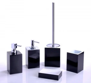 Black marble resin Hotel accessory bathroom set