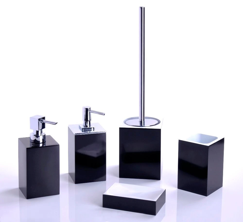 Black marble resin Hotel accessory bathroom set