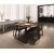 Import black metal base Natural edge slab Dining Tables from China