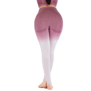 Blank plain wholesale seamless gym sports fitness yoga pants women polyester legging