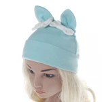 Bowknot childrens hat rabbit ears knitted baby baby warm autumn winter hat 3-36 months new winter hat