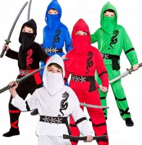 Boys Power Ninja Japanese Samurai Warrior Child Kids Fancy Dress Costume Outfit CA1097