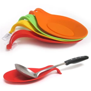 BPA free Silicone Spoon Rest Spoon Holder Heat Resistant Silicone Spoon Rest Kitchen Utensil Spatula Holder