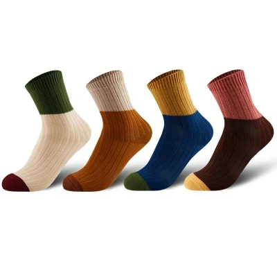 Brand Factory Production High-Quality Cotton Women? S Striped MID-Cut Casual Cotton Colorful Fashion Socks