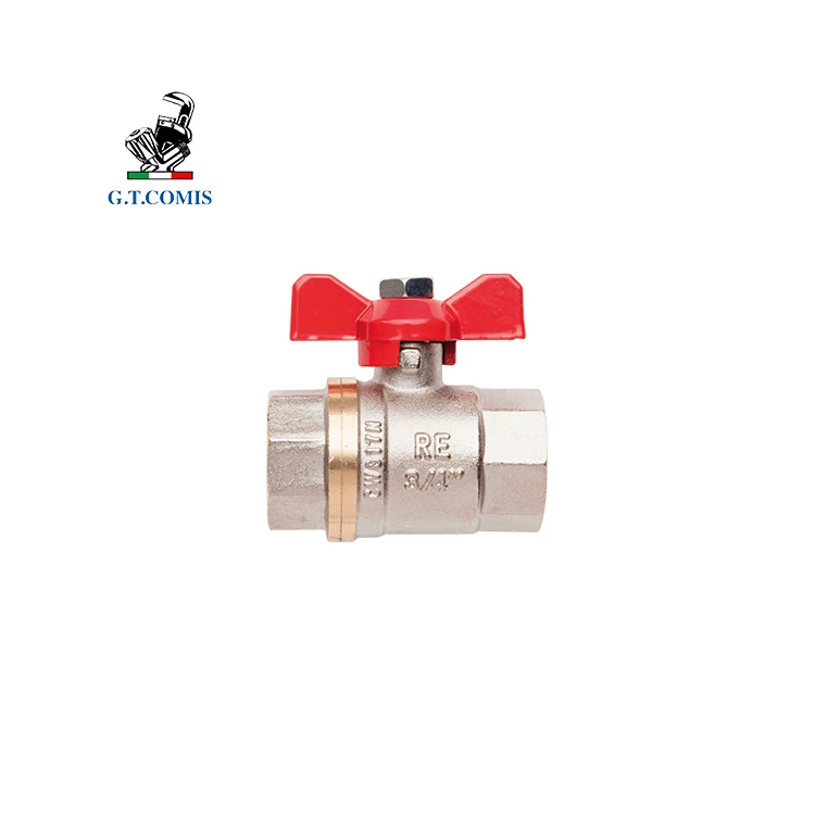 Butterfly Handle Nickeled Body Full Bore Brass Gas Ball Valve Italy Ball Valve