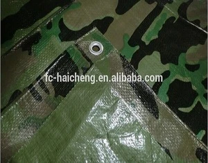 camouflage poly tarps used for camping, hunting and army training