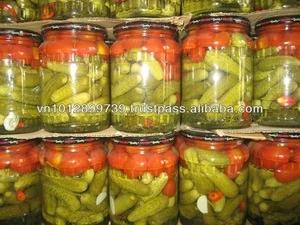 CANNED PICKLED CUCUMBER ASSORTED CHERRY TOMATOES 1500ml