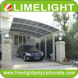 Carport with bronze aluminium alloy frame and bronze polycarbonate solid sheet for garage and garden shelter