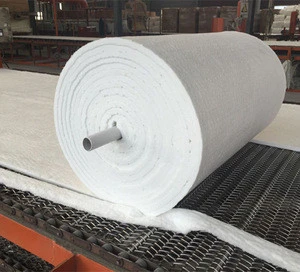 Ceramic fiber blanket for thermal insulation of high temperature equipment