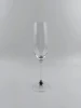 Champagne Glasses Set of 2 Christmas Flutes Lead Free Glass with Clear Long Crystal Diamond Stem -New Year Valentines Day Gifts