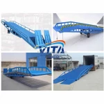 Cheap 8 Ton 10Ton Dock To Ground Ramp Container Ramp Dock Leveler Towable Loading Mobile Hydraulic Dock Ramp Free Shipping