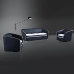 Cheap Three Seat Small Sectional PU Leather Sofa