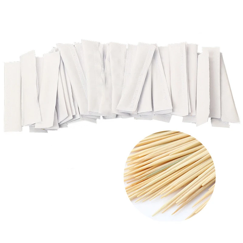 Cheap Wholesale 100% Natural Bamboo Tooth Pick Double Pointed Sanitary Edible Disposablen Toothpick With Packets