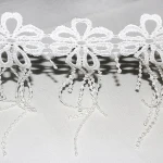 Cheerslife flower tassel 100%  polyester embroidery silk lace for apparel QH18009