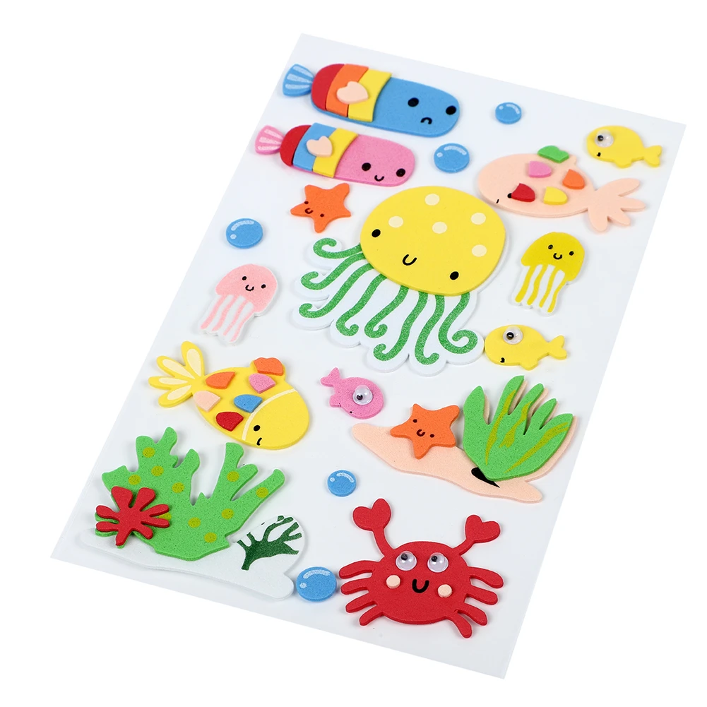 Childrens creative stickers sea animals shape EVA environmental protection material