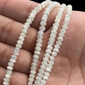 china manufacturer beads 3x4mm flat round rondelle beads sea shell beads jewelry making