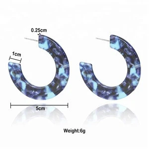 China Manufacturer Beautiful Colored Circle Hoop Acetate Stud Earring Designs Women And Girls Jewelry Gift Wholesale Earrings