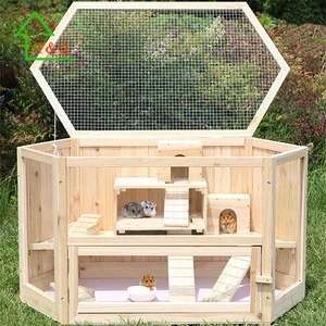 Chinese Natural wooden large pet animal gerbil hamster house/cages for sale