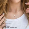 Classic  Girls Birthday Gifts Zircon Necklace Chain Pendant Necklace Jewelry Women Stainless Steel